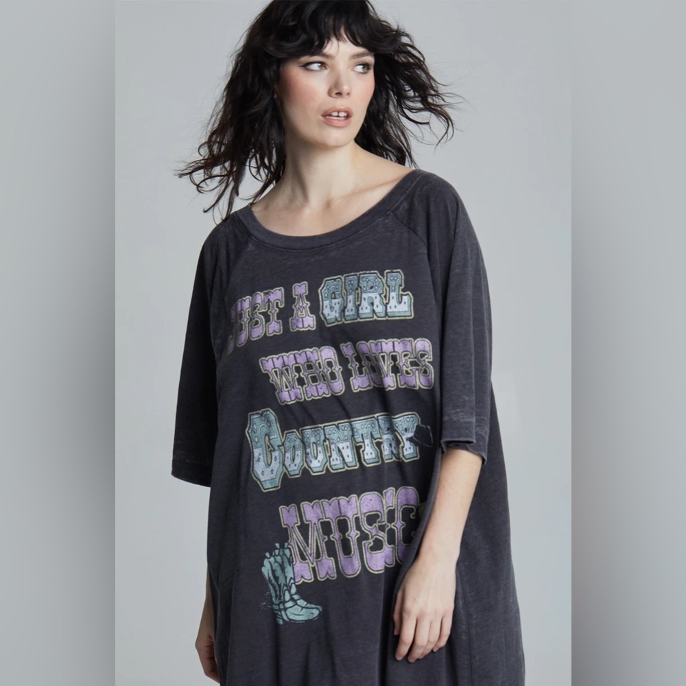 NWOT Country Music One Size T-Shirt Dress RECYCLED KARMA - Picture 3 of 9